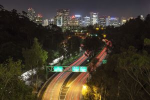 Looking downtown San Diego from Balboa Park at night