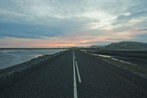 Iceland Road at Sunset