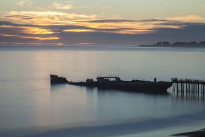 Long exposure of the S. S. Palo Alto at Seacliff State Beach