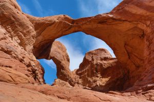 Double Arch natural bridges in Arches National Park, Utah