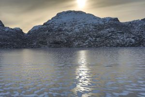 Frozen lake Storvatnet